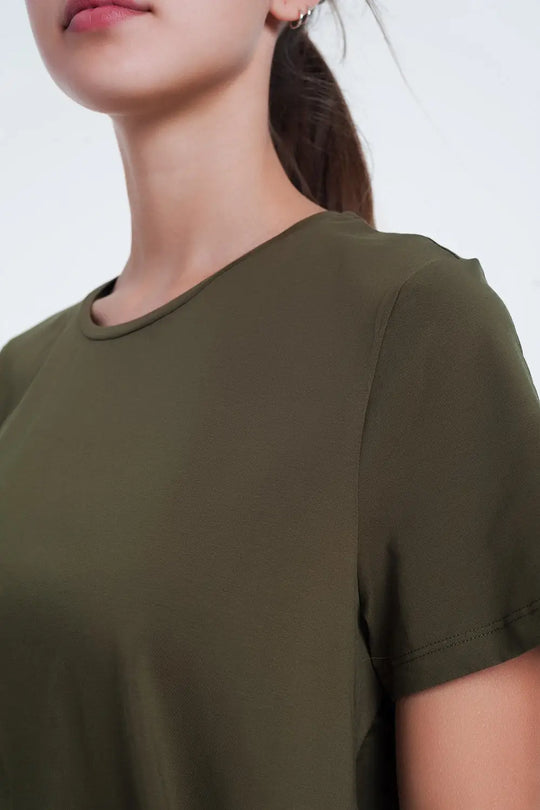 T-shirt dress in khaki - T-Shirts Tops