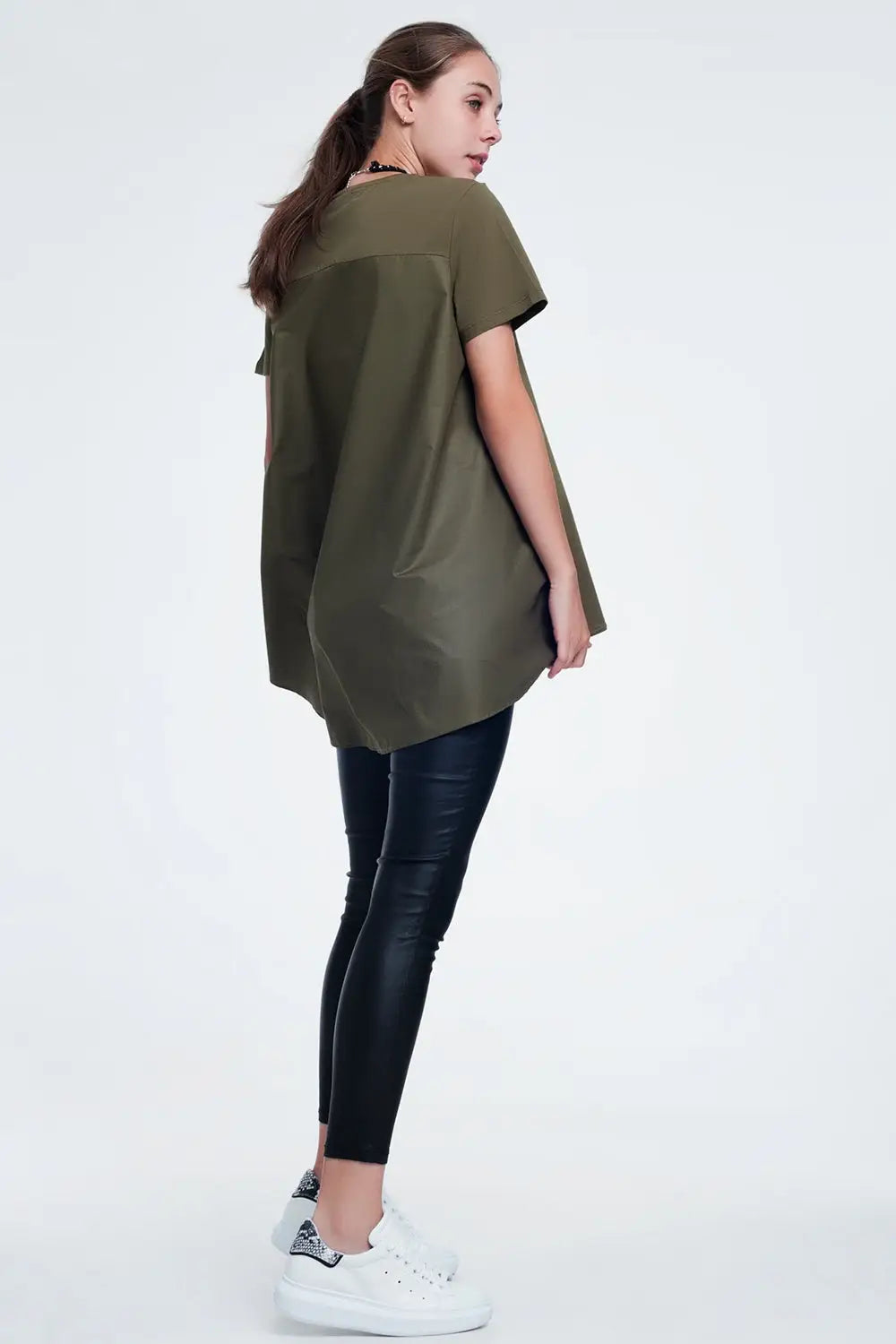 T-shirt dress in khaki - T-Shirts Tops