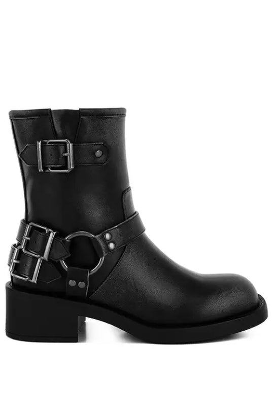 Caribou Harness Detail Biker Boots - Shoes
