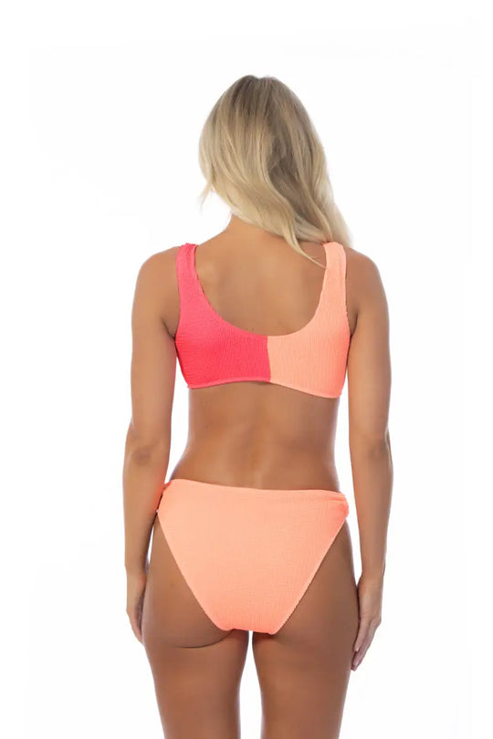 TEXTURED TWO TONE RING ACCENT BIKINI SET - Bikini