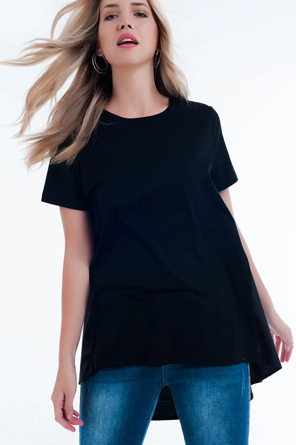 T-shirt dress in black - T-Shirts Tops