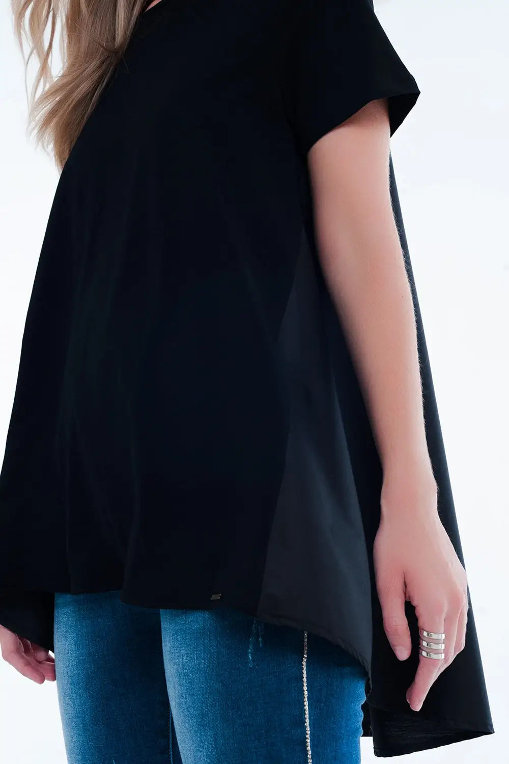 T-shirt dress in black - T-Shirts Tops