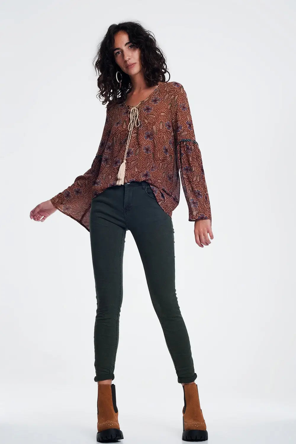 high waist skinny jeans in Khaki - Colored Jeans