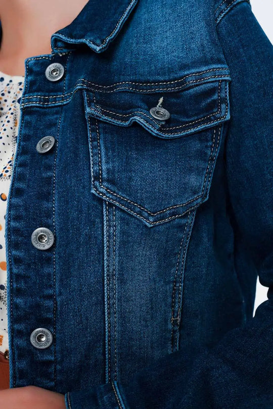 Skinny western denim jacket in mid wash - Jackets