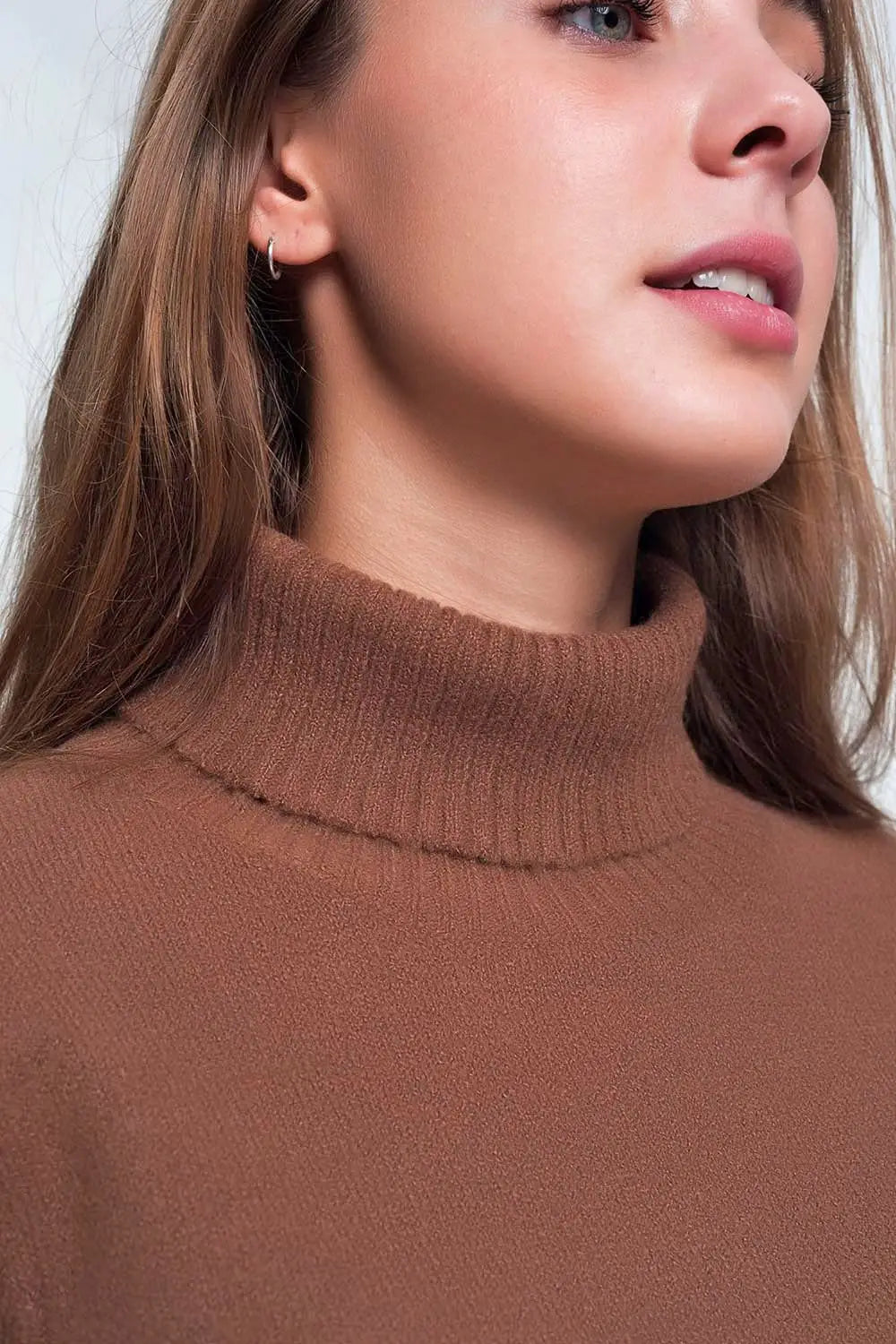 sweater with chevron detail in brown - Sweaters