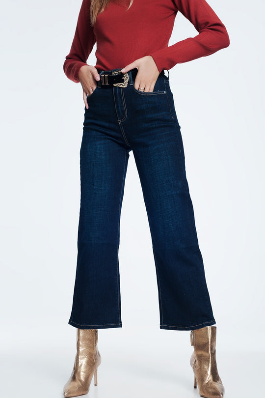 Dark blue mom jeans