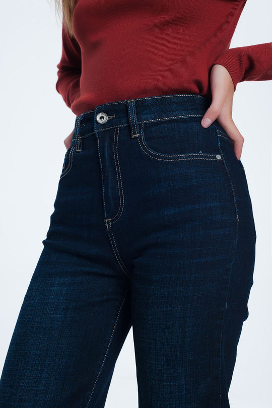 Dark blue mom jeans