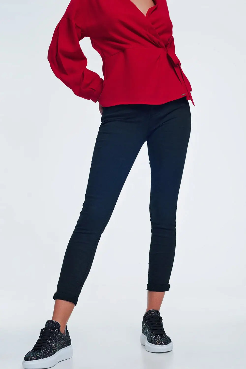 High waist skinny jeans in black - Colored Jeans