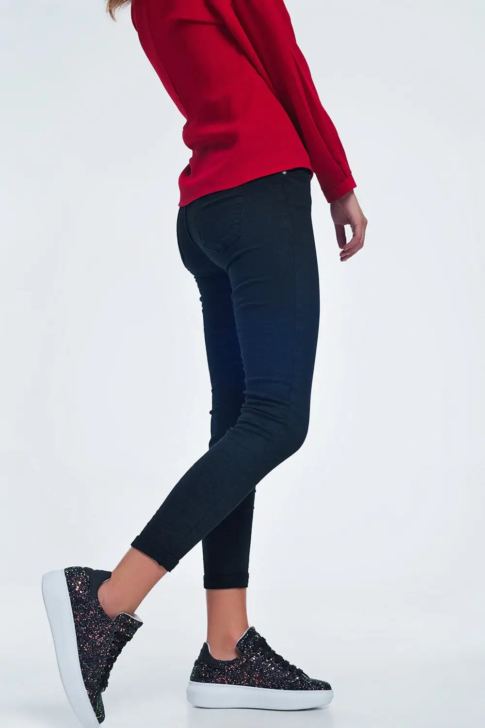 High waist skinny jeans in black - Colored Jeans