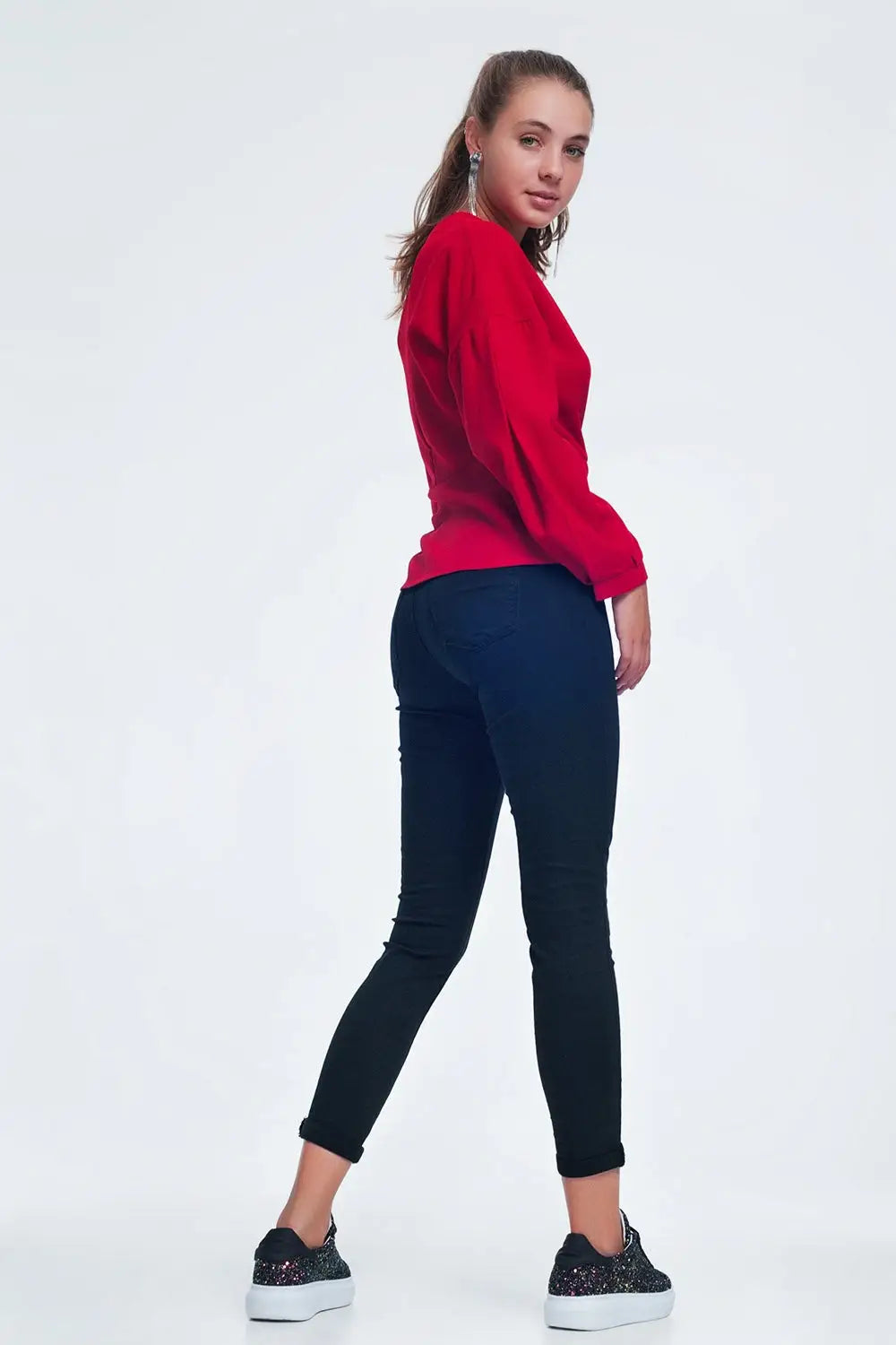 High waist skinny jeans in black - Colored Jeans