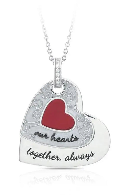 Hearts Together Pendant - Red - Pendant