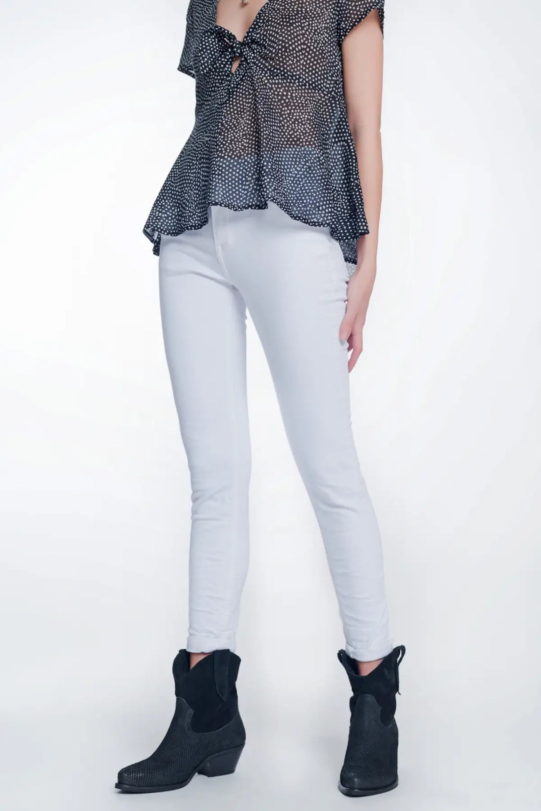 High waisted super skinny pants in white - Colored Jeans