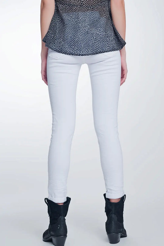 High waisted super skinny pants in white - Colored Jeans