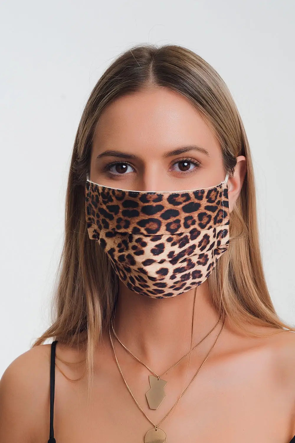 2 PACK Leopard Mix Print Mask - BROWN / ONE - Headgear
