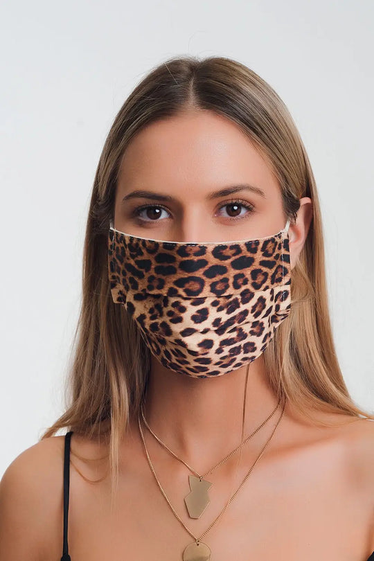 2 PACK Leopard Mix Print Mask - BROWN / ONE - Headgear