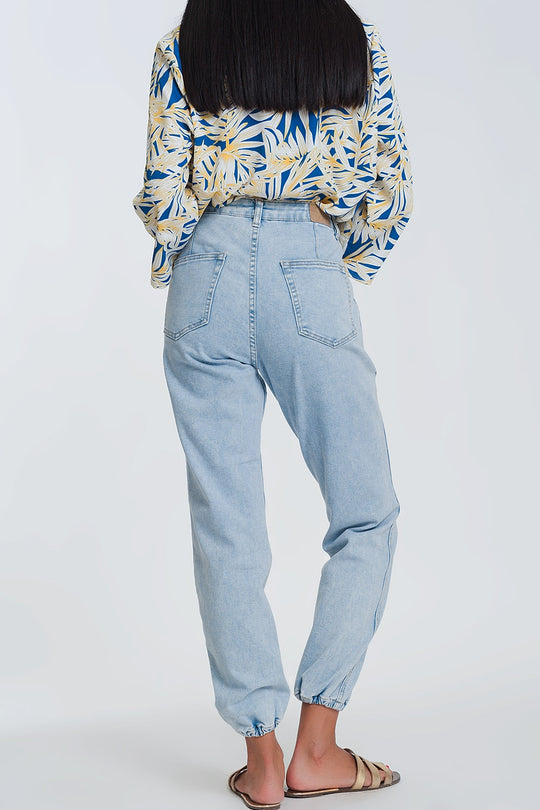 Pocket detail jeans in light denim
