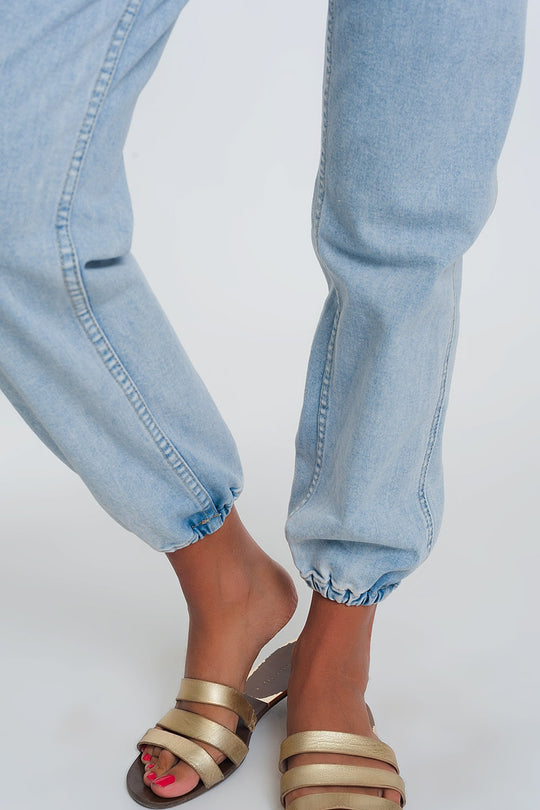 Pocket detail jeans in light denim