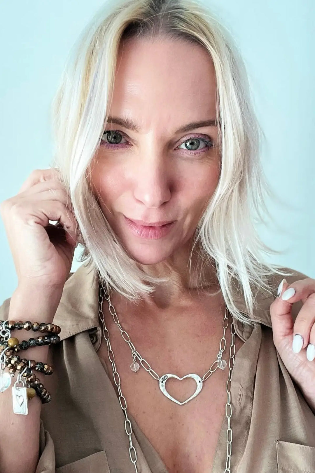 Woke Up Sexy As Hell Again Heart Crystal Boho Wrap Bracelet/Necklace - crystal boho