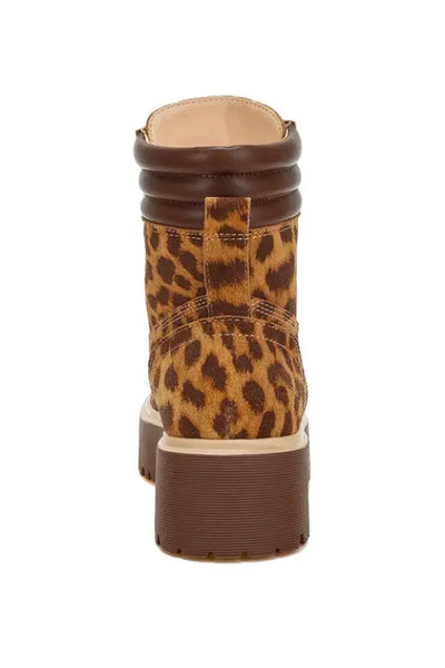 Ujola High Ankle Leopard Print Suede Boots