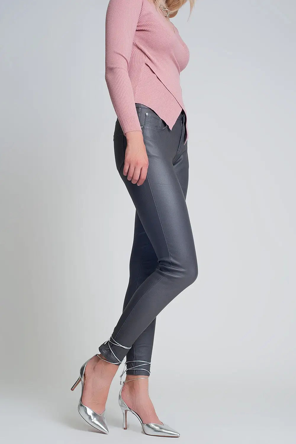 Coated pants in gray - Pants