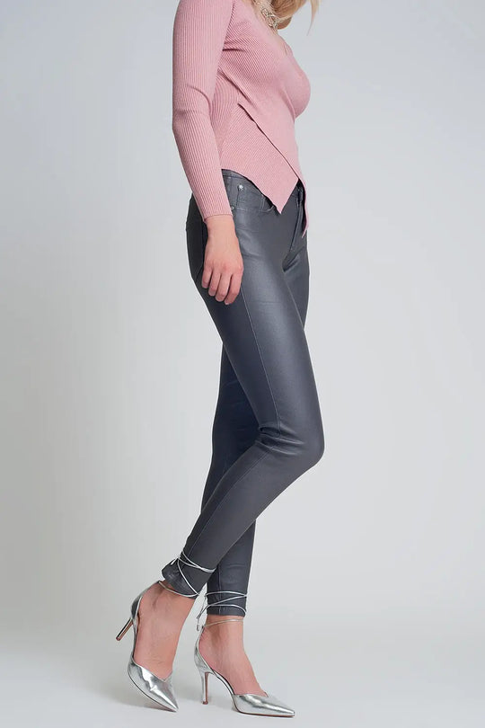 Coated pants in gray - Pants