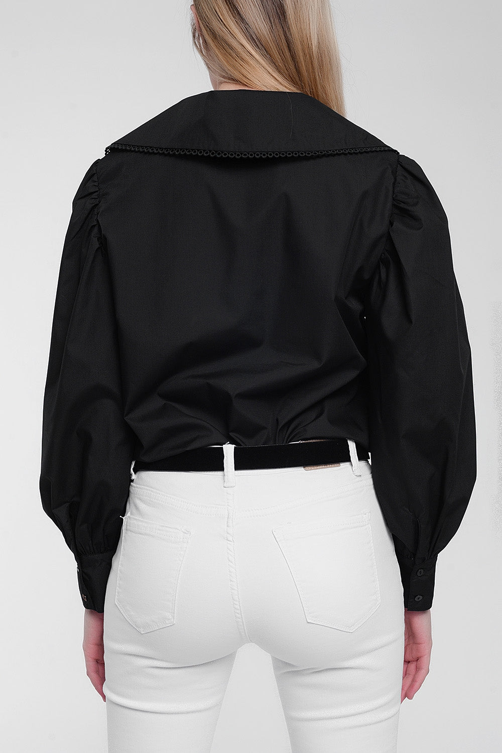 Oversized collared shirt in black