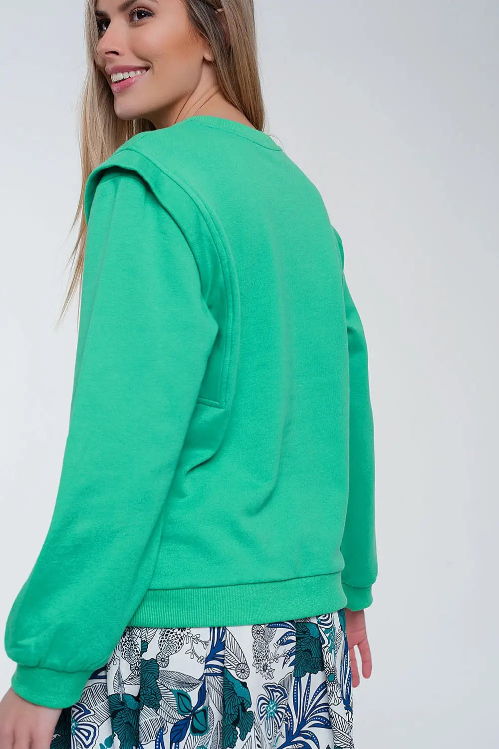 Boyfriend sweatshirt with shoulder details - Sweaters
