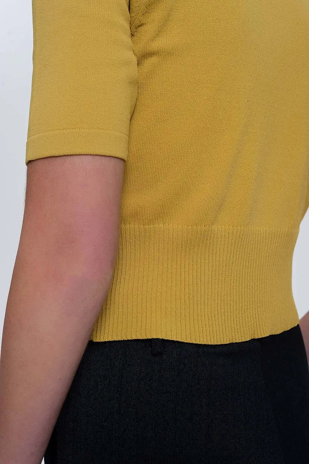 knit button through cardi top in green - Tops Sweaters