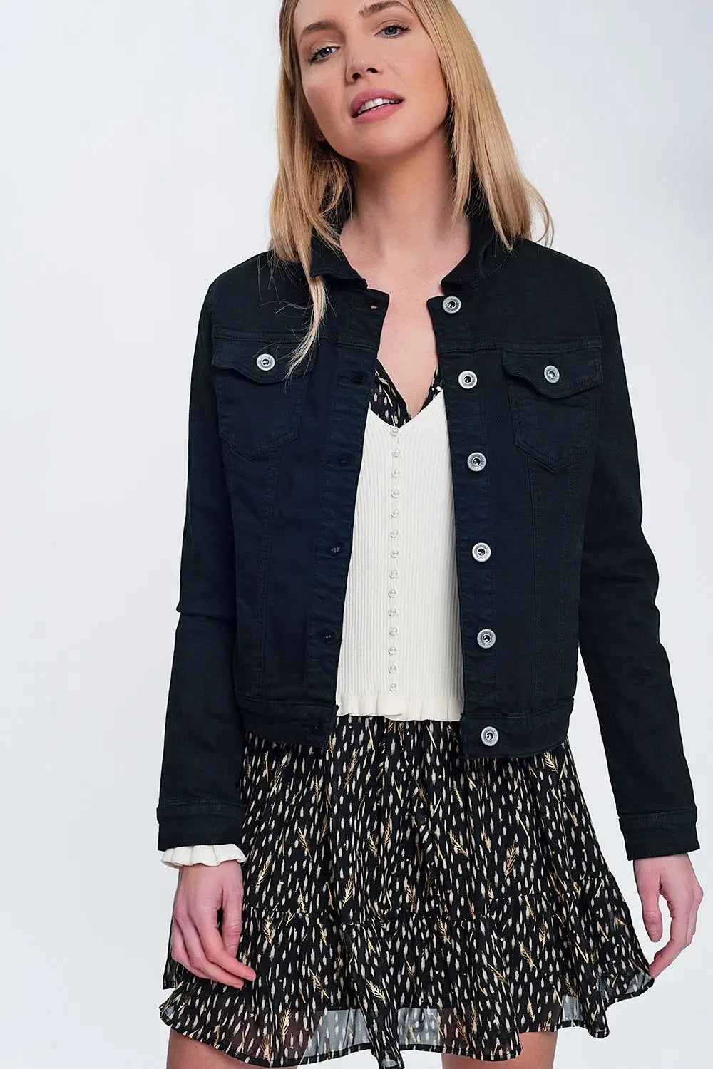 Slim denim trucker jacket in black - Jackets