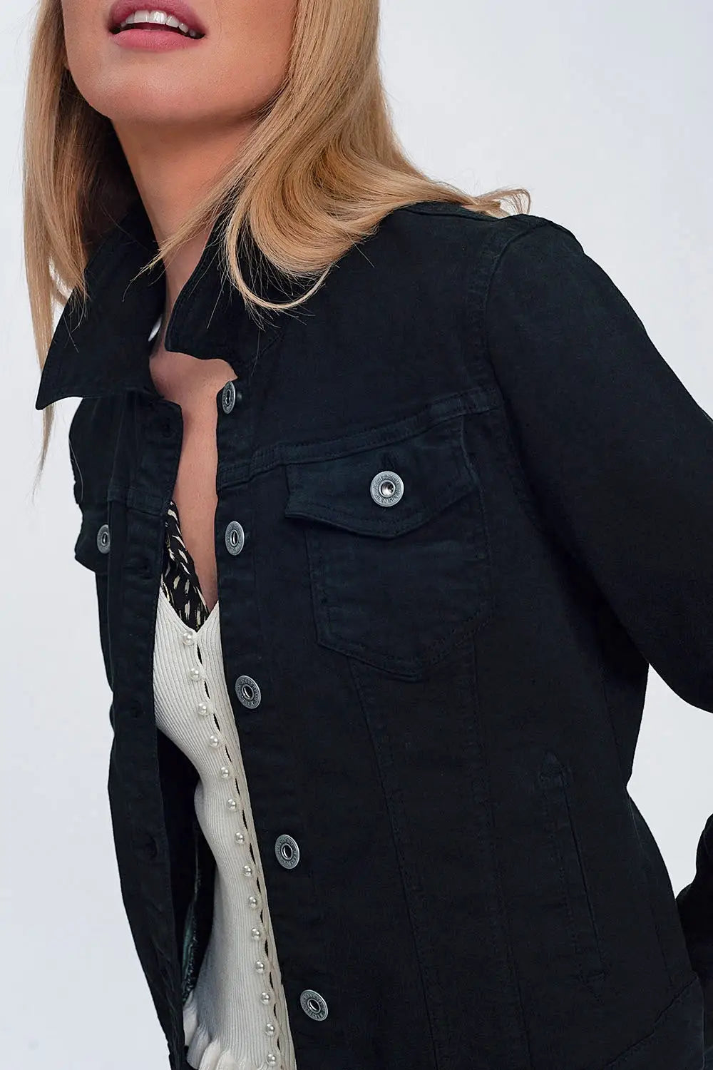 Slim denim trucker jacket in black - Jackets
