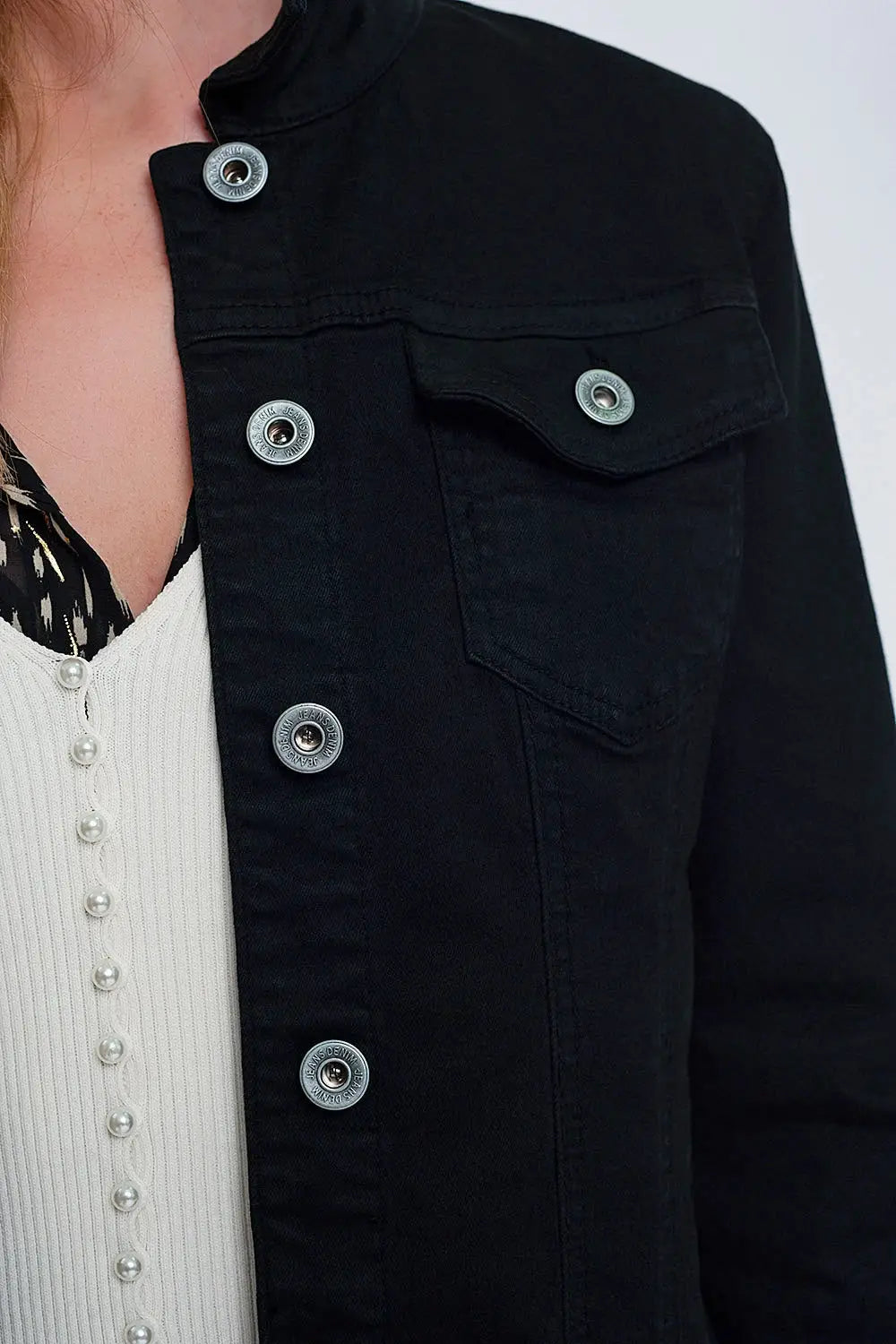 Slim denim trucker jacket in black - Jackets