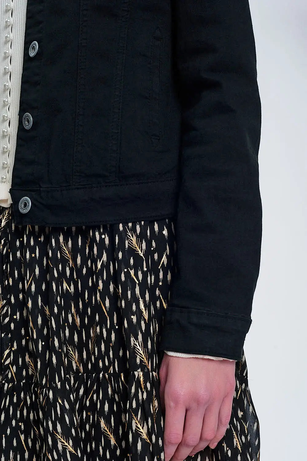 Slim denim trucker jacket in black - Jackets