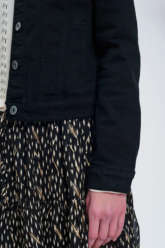 Slim denim trucker jacket in black - Jackets