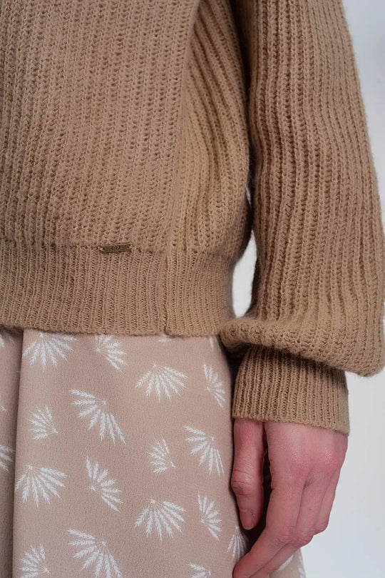 Ribbed jumper in light beige - Sweaters