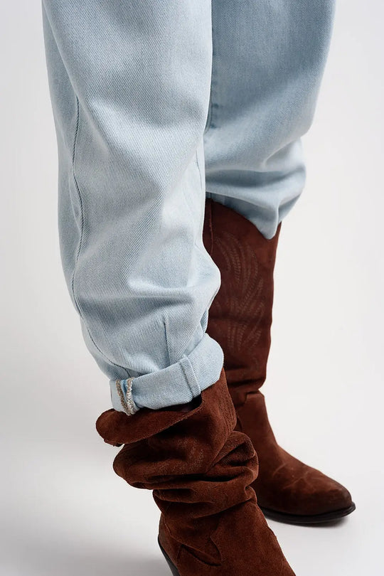 High rise slouchy mom jeans in lightwash