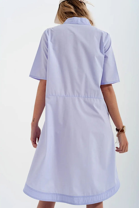 High-low dress with empire waistline in lilac - Dresses