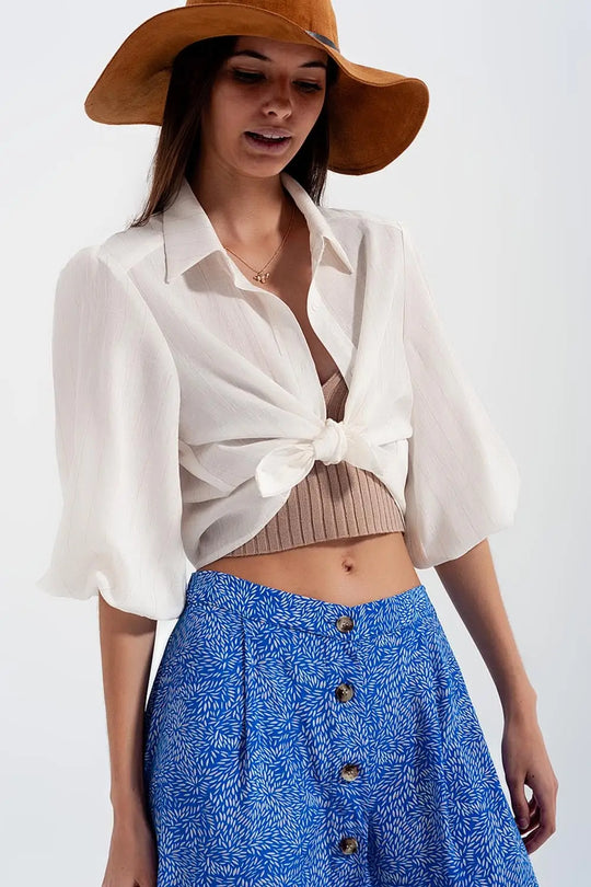 Knitted crop top in beige - Sweaters