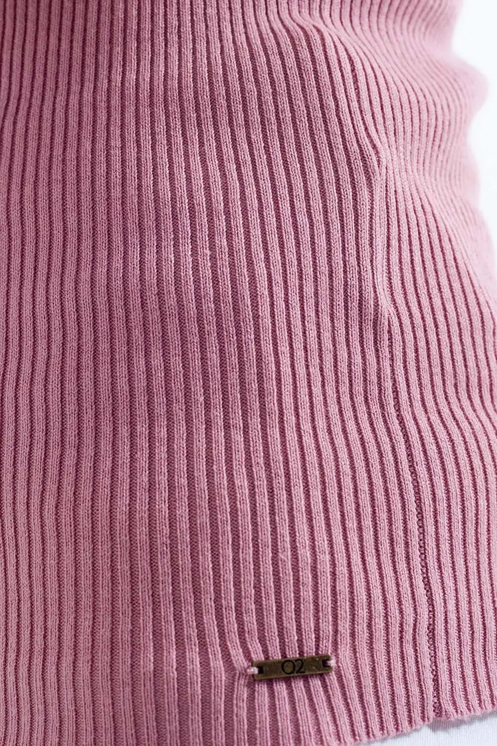 Knitted fit rib crew neck sweater in pink - Sweaters