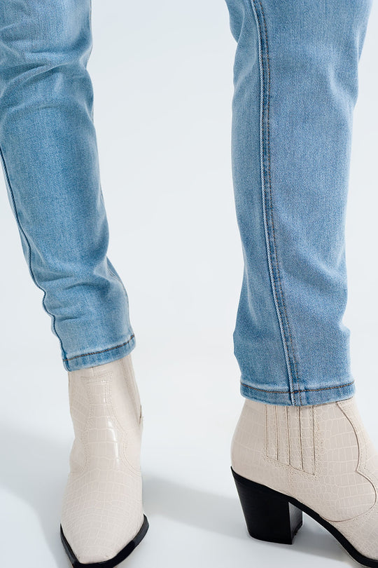High rise vintage skinny jeans in light wash