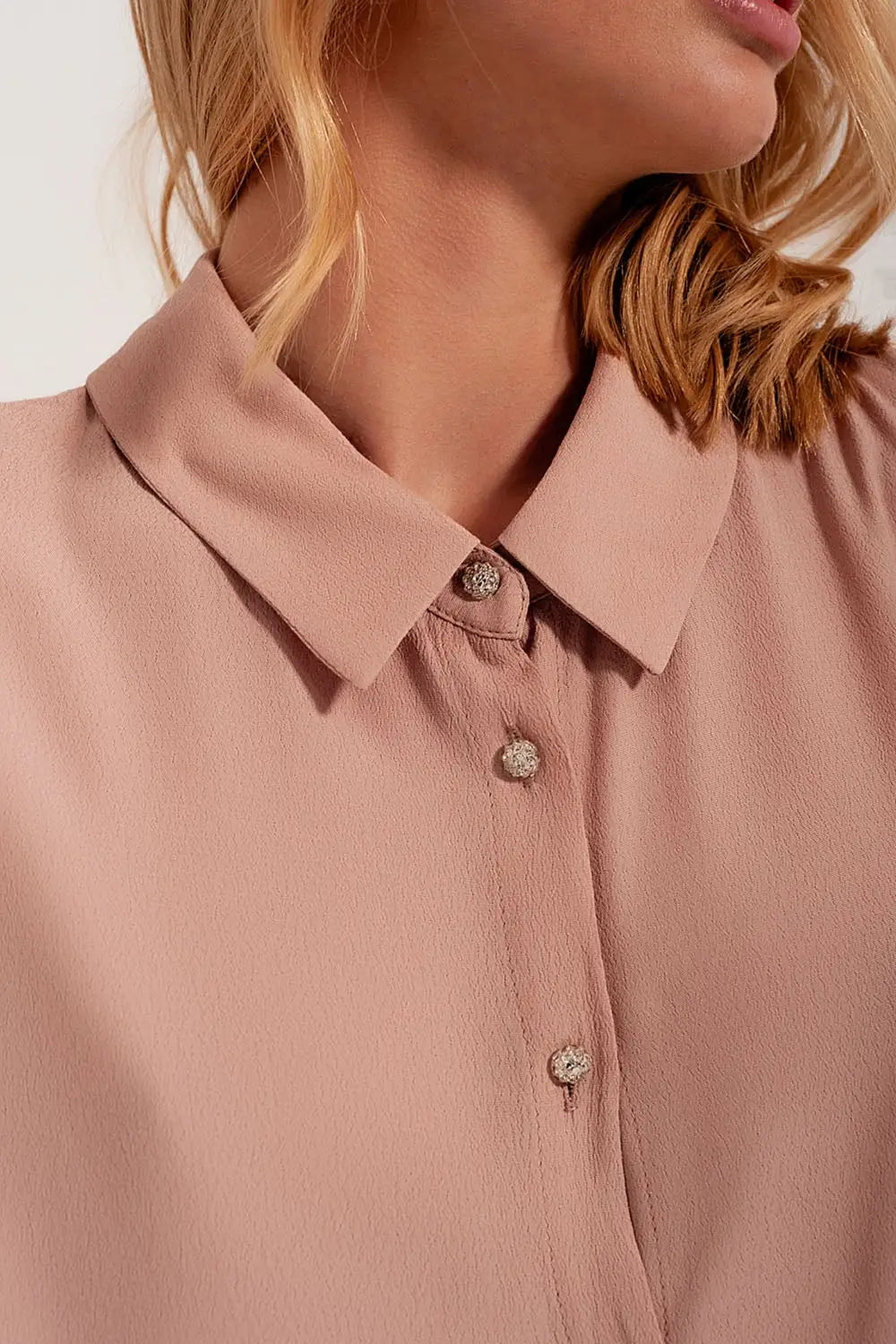 Tiered hem shirt dress in light pink - Dresses