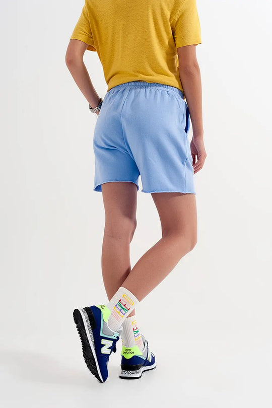 Co-ord jersey slim shorts shorter length in blue - Pants