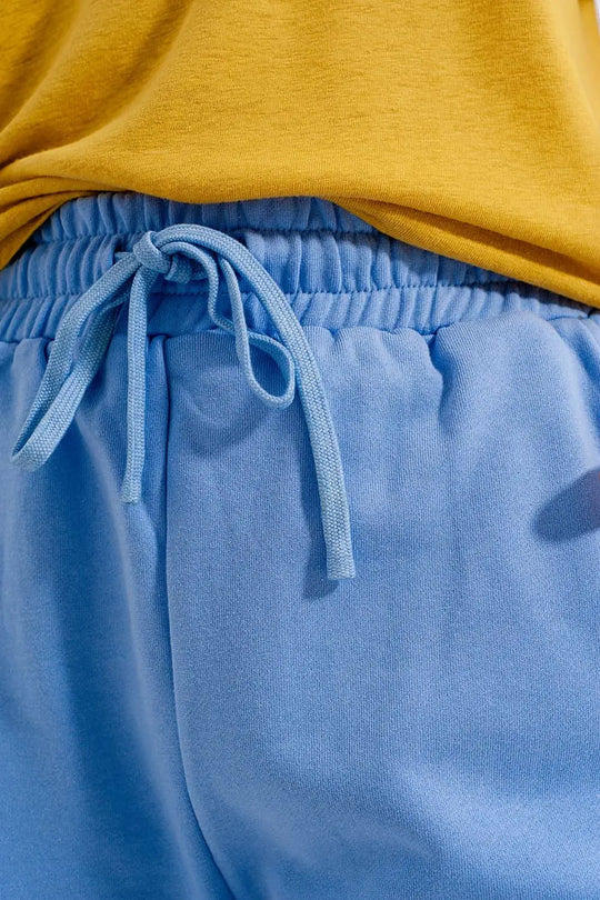 Co-ord jersey slim shorts shorter length in blue - Pants
