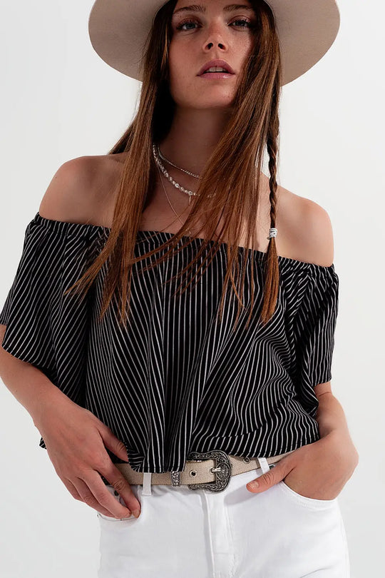 Bardot top in stripe - Shirts Tops