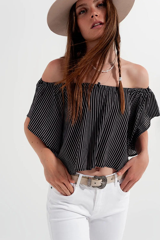 Bardot top in stripe - Shirts Tops