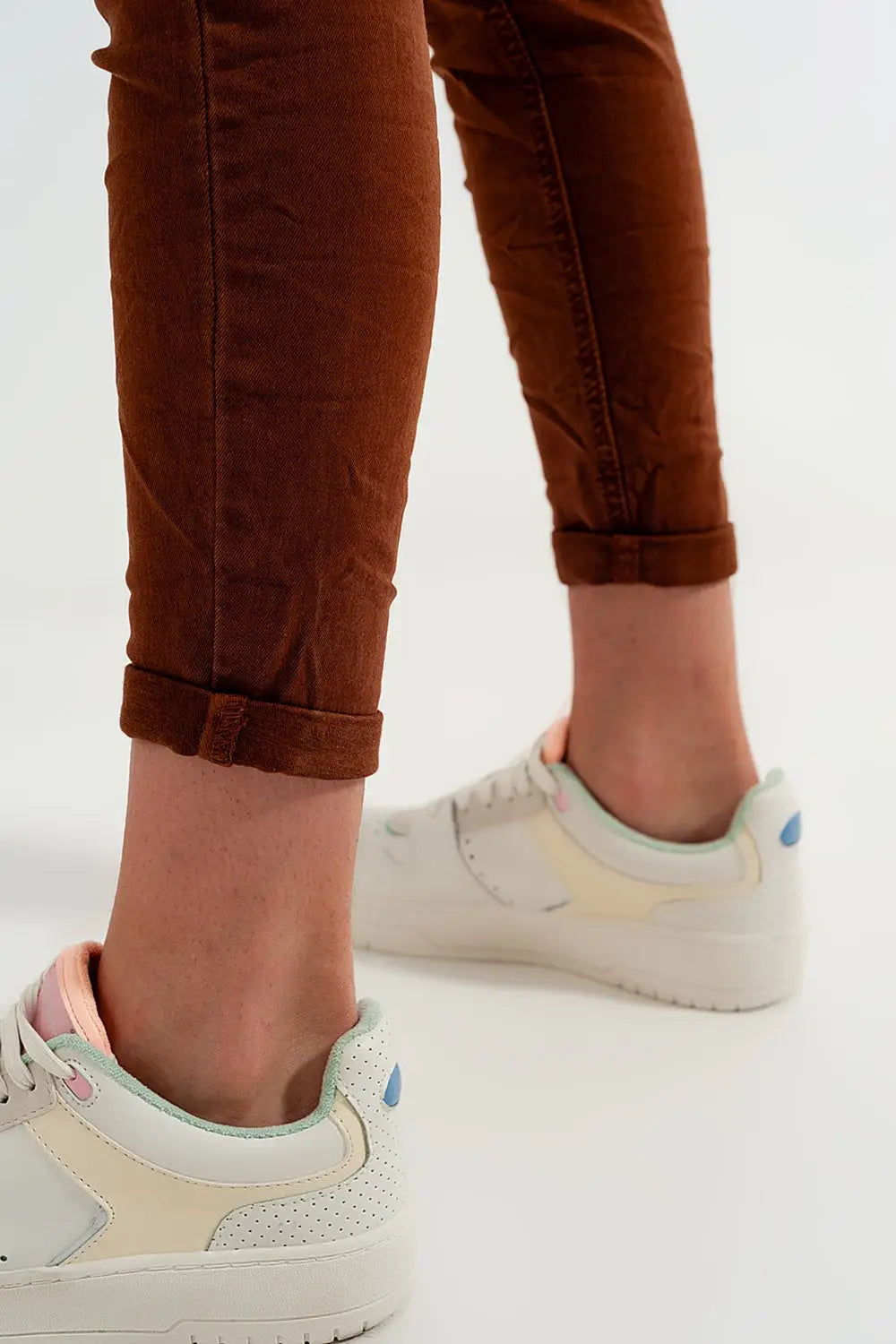 High waisted super skinny pants in camel - Colored Jeans