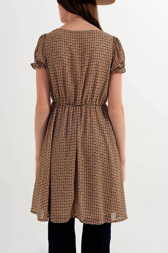 Mini dress in cream check - Dresses