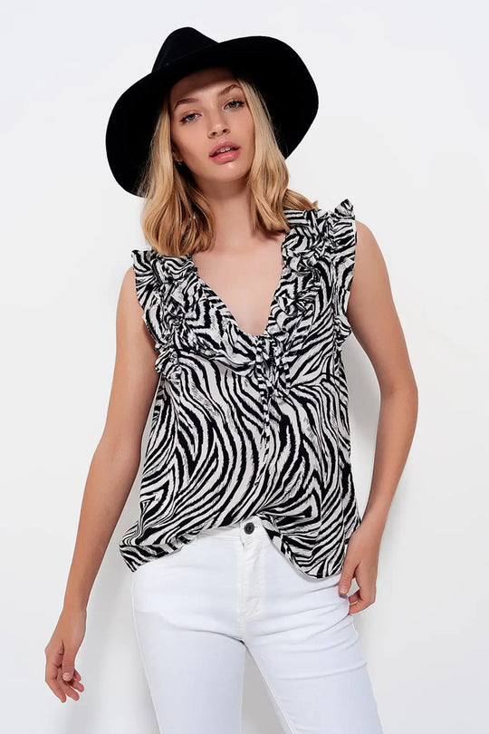 Blouse in zebra print - Tops