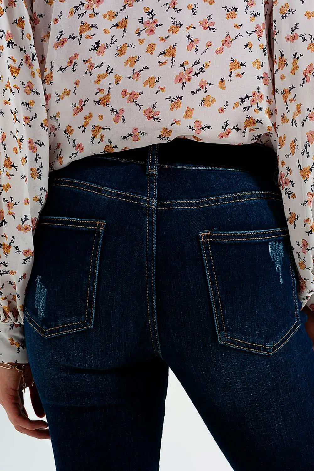 dark denim flared jeans