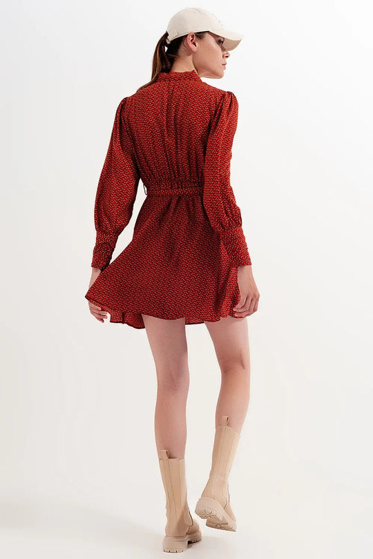 Wrap mini dress in geo print - Dresses
