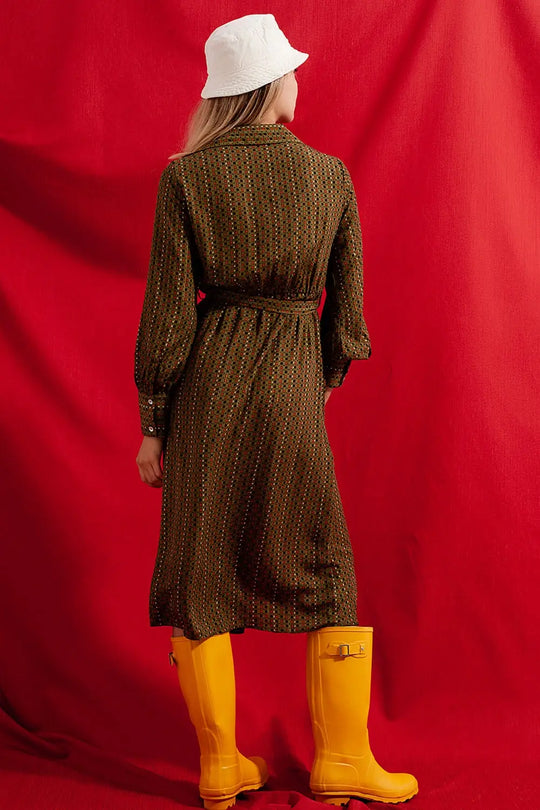 Check print shirt midaxi dress - Dresses